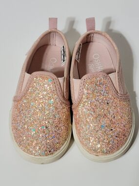 OshKosh B’gosh Toddler Girls Glitter Slip-On Sneakers Pink Size 6